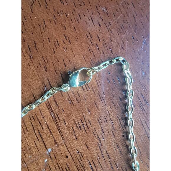 VINTAGE GOLD TONE ST ANTHONY PRAY FOR US ROUND PENDANT CHARM Necklace - Picture 5 of 6